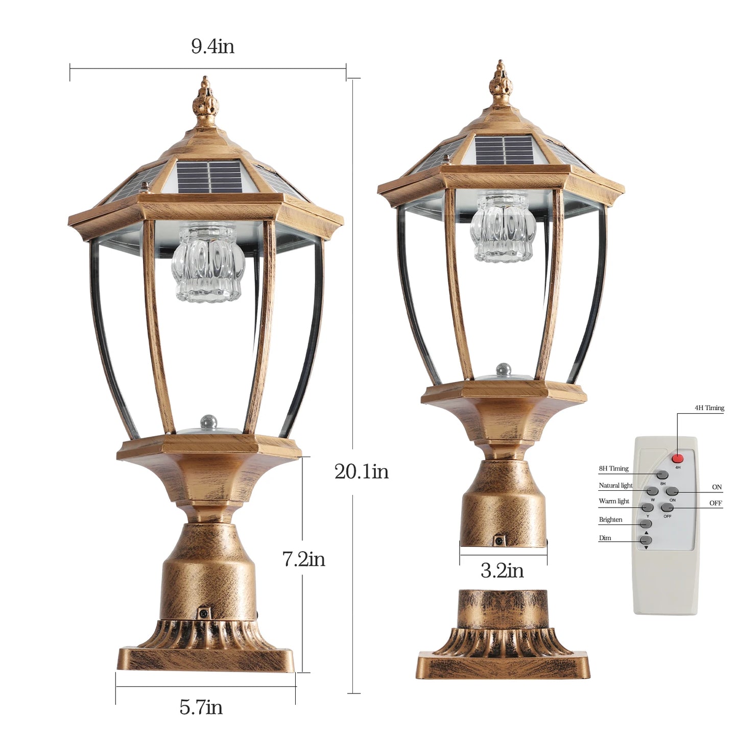 Solar Post Lamp with Automatic On/Off