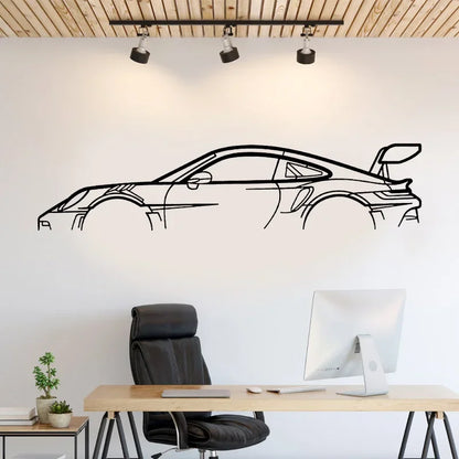 Car Silhouette Wall Art Sticker, Vinyl