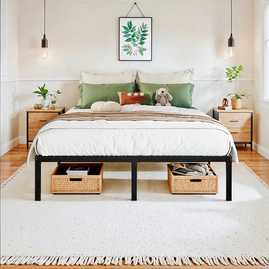 Metal Platform Bed Frame with Storage