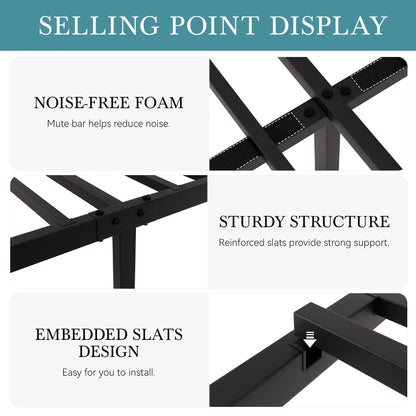 Platform Bed Frame with Headboard and Footboard
