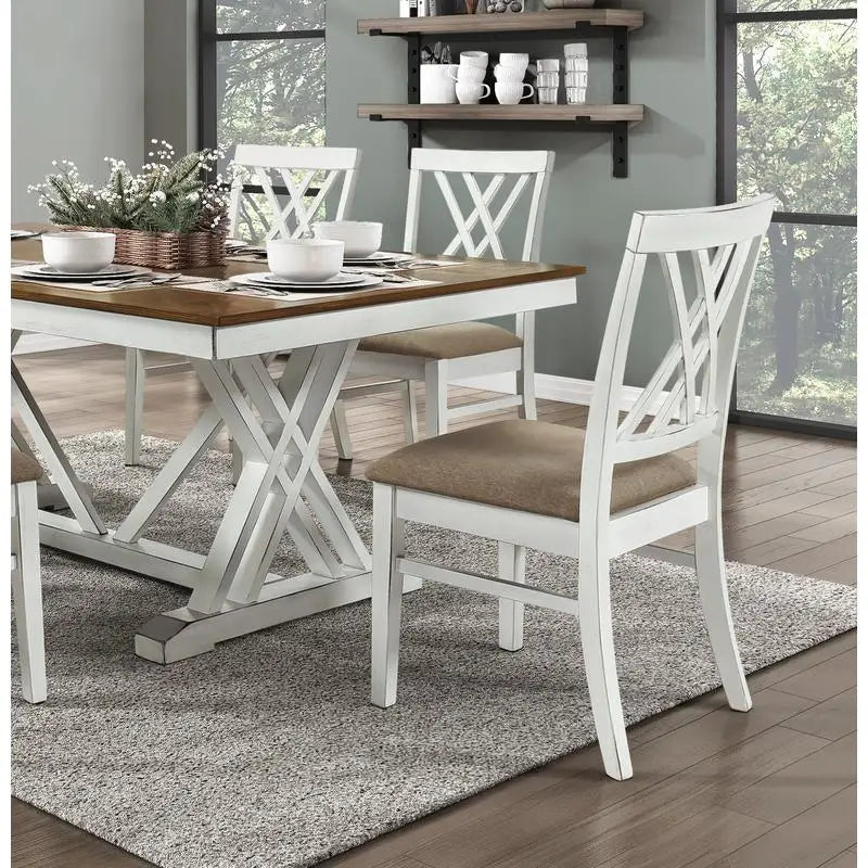 7pc Dining Set with Leaf & Side Chairs