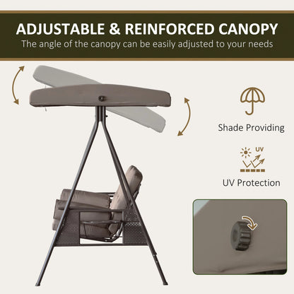Outdoor 3‑Person Glider Swing with Canopy
