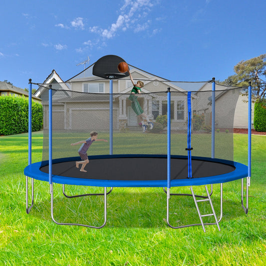 Trampoline With Enclosure Net And Ladder