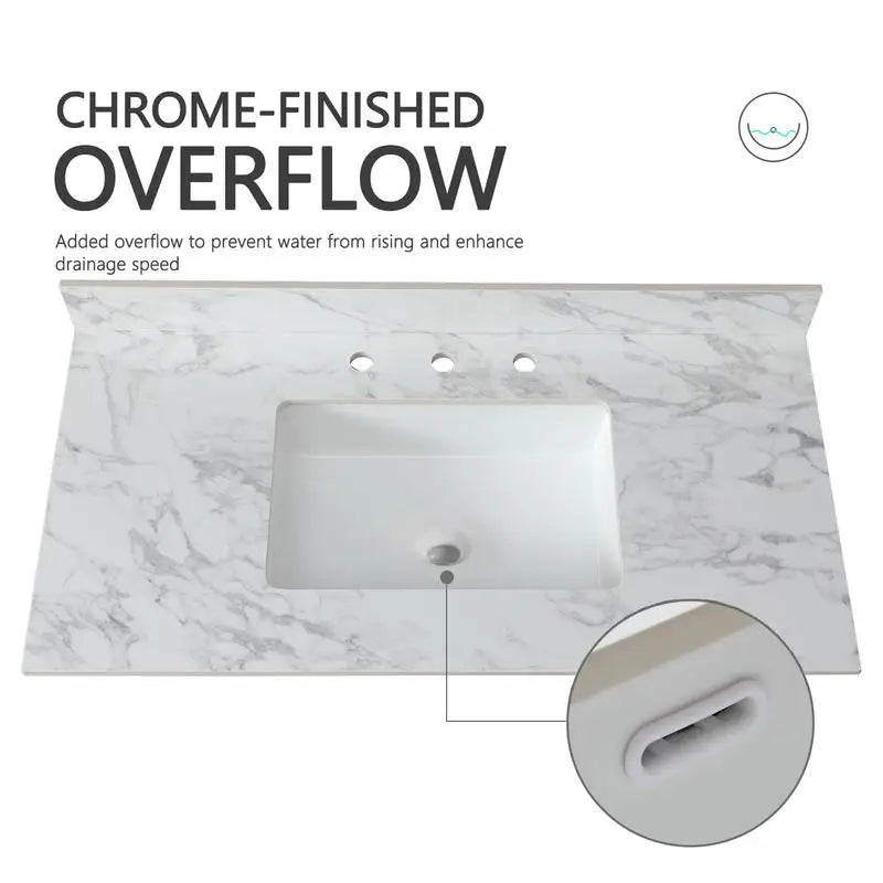 Sintered Stone Undermount Ceramic Sink and Vanity
