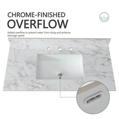 Sintered Stone Undermount Ceramic Sink and Vanity