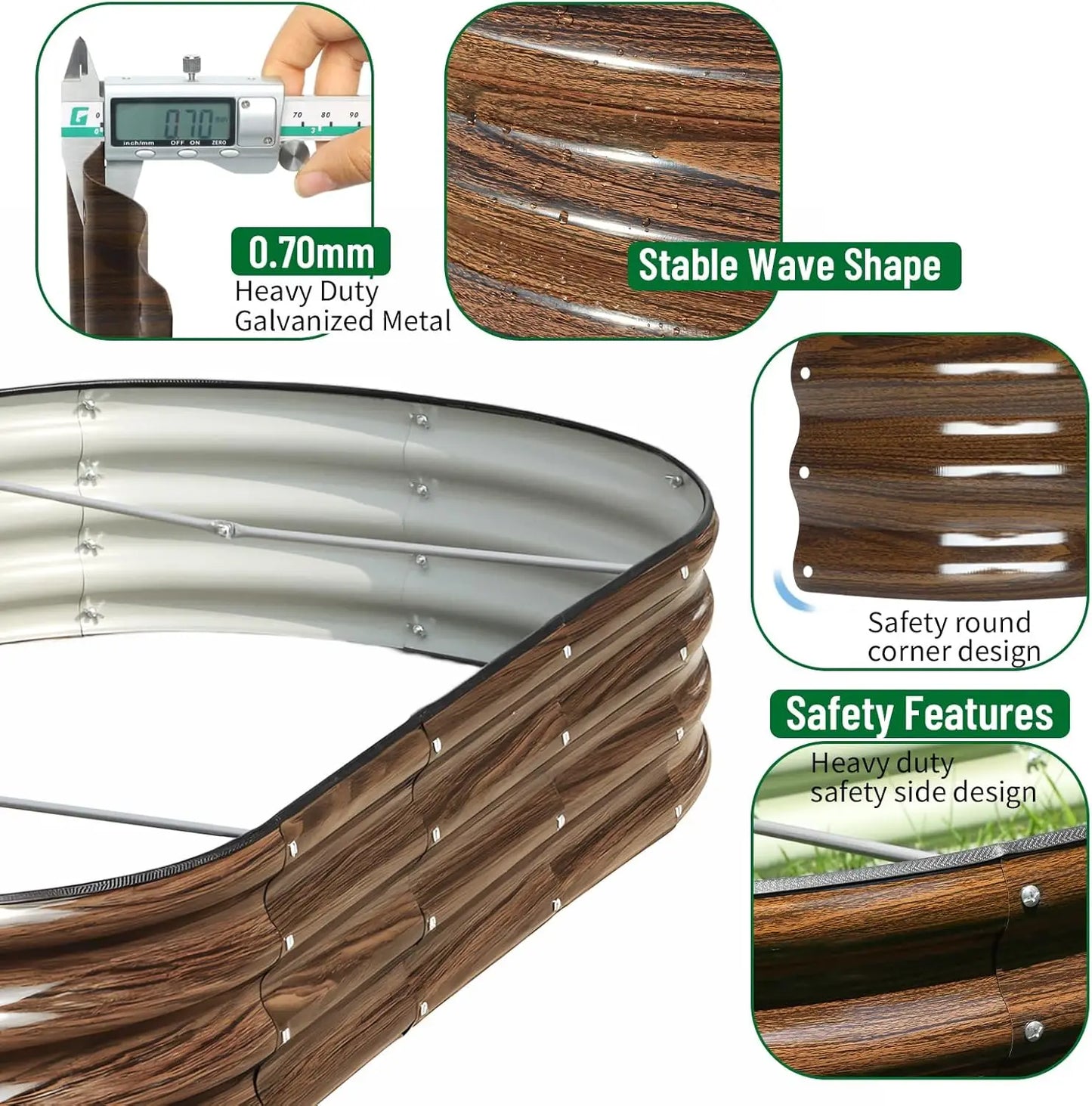 2-Piece Oval Metal Raised Garden Bed Kit