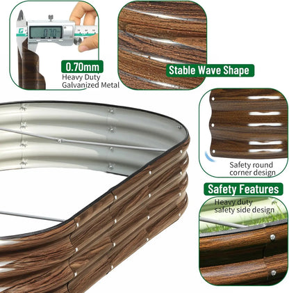2-Piece Oval Metal Raised Garden Bed Kit