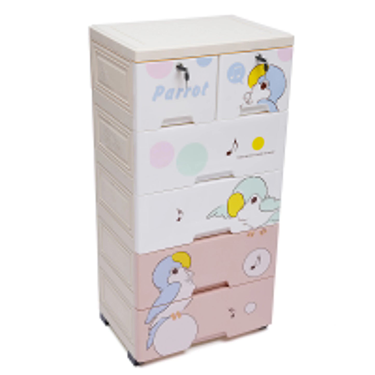Rolling Plastic Dresser Storage Cabinet