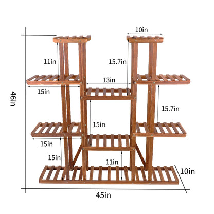 11 Tier Wood Plant Stand
