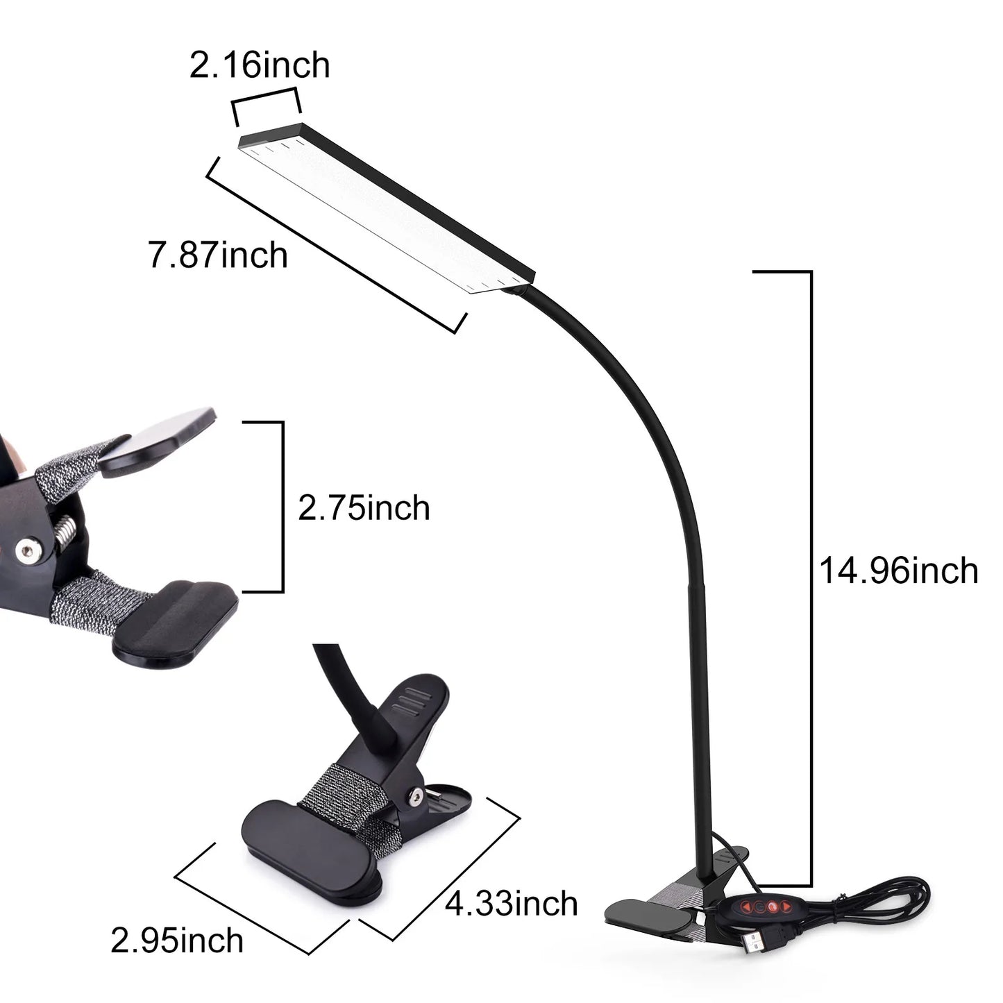 Clip on Desk Lamp with 3 Modes