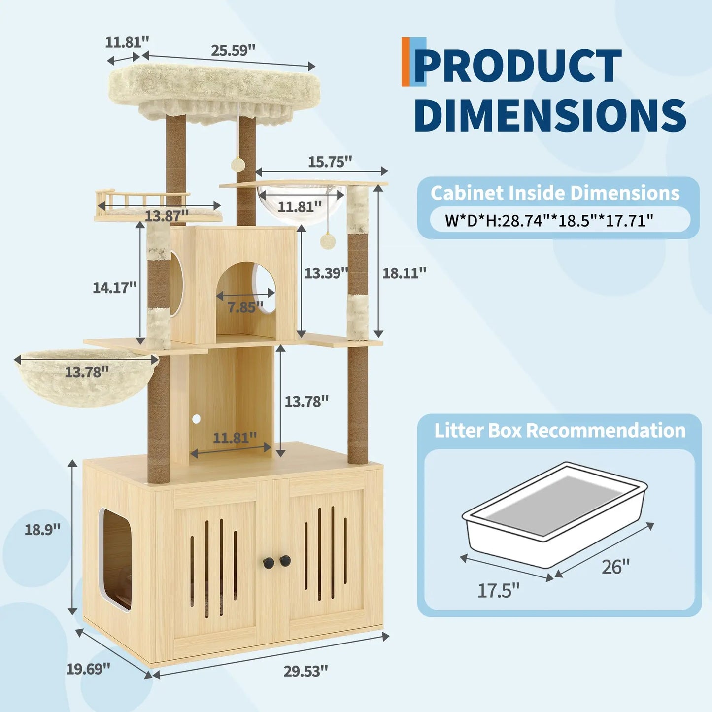 Cat Tree With Litter Box Enclosure
