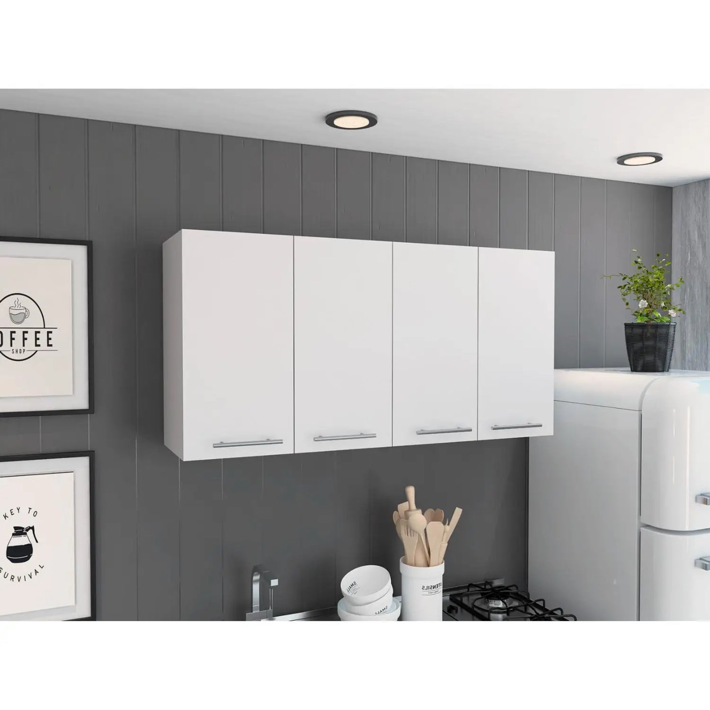 Wall Cabinet , Four Doors, Two Cabinets