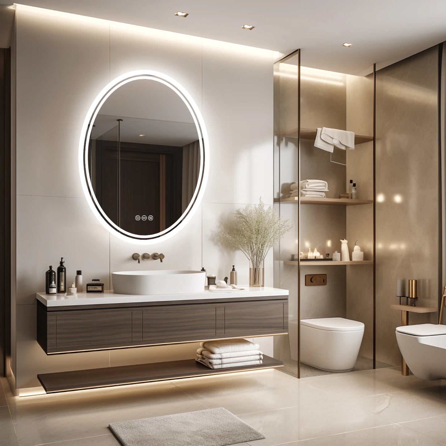 Backlit Round Vanity Mirror