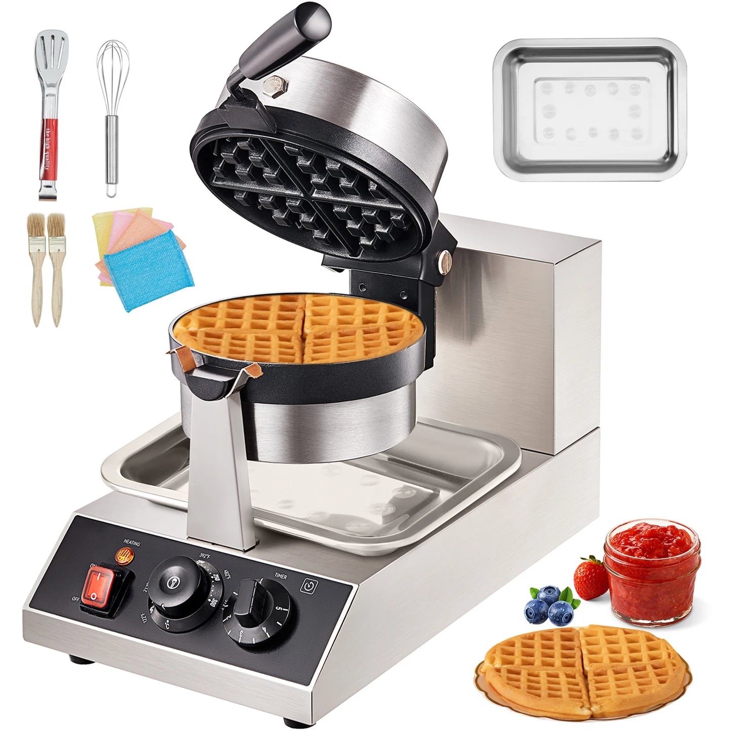 Stainless Steel Round Waffle Iron