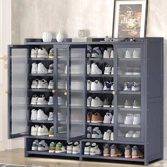 Bamboo Shoe Cabinet with Acrylic Doors