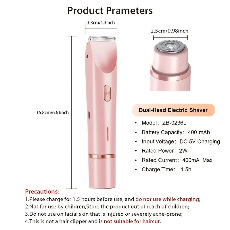 Women's Double Head Shaver Private Hair Trimmer