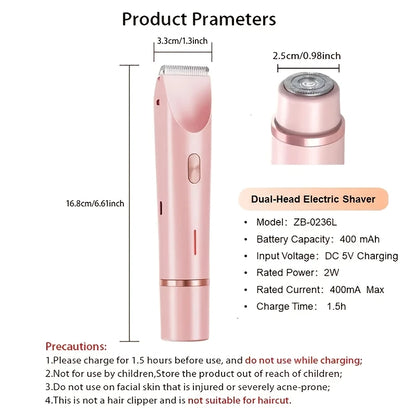 Women's Double Head Shaver Private Hair Trimmer