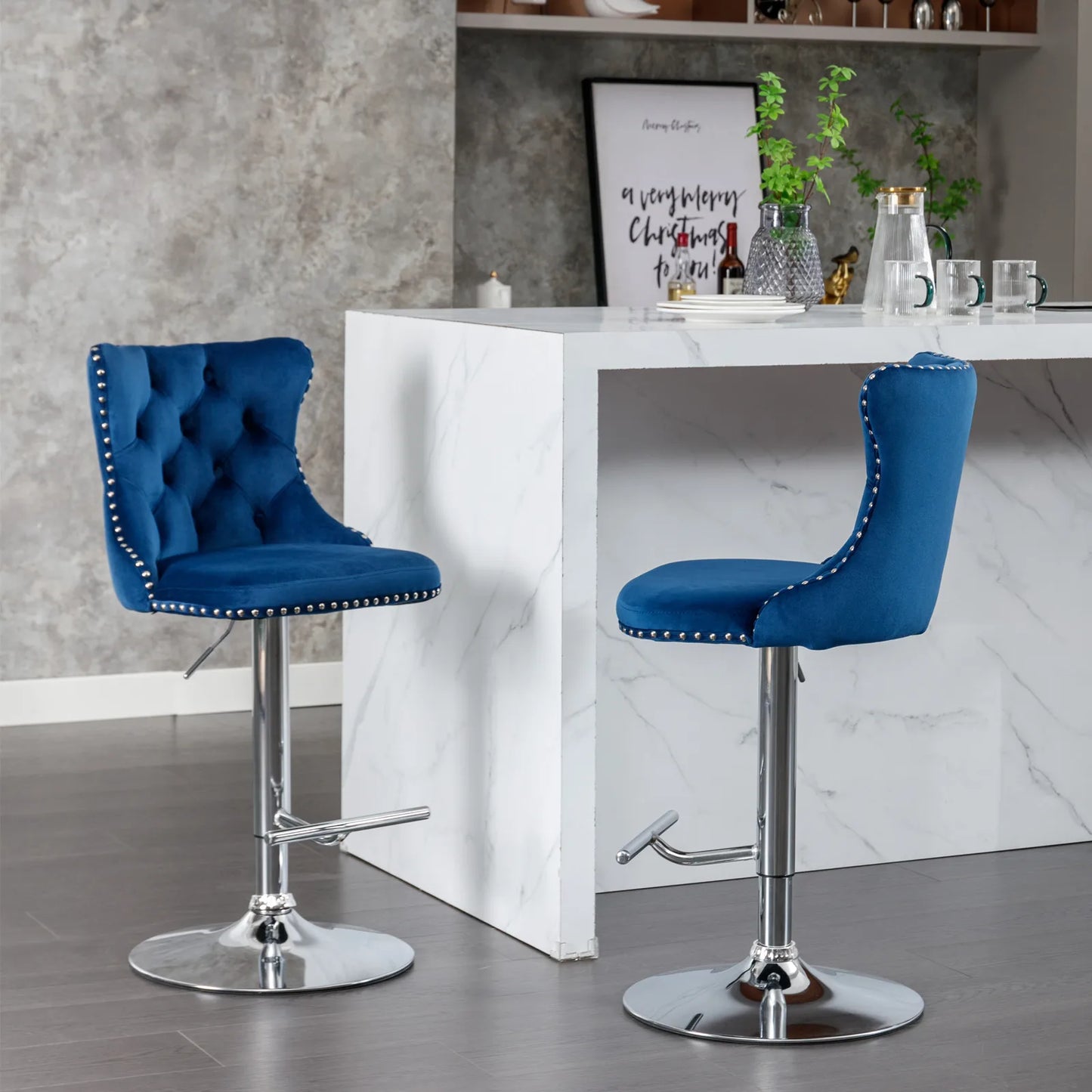 Swivel Velvet Bar Stools