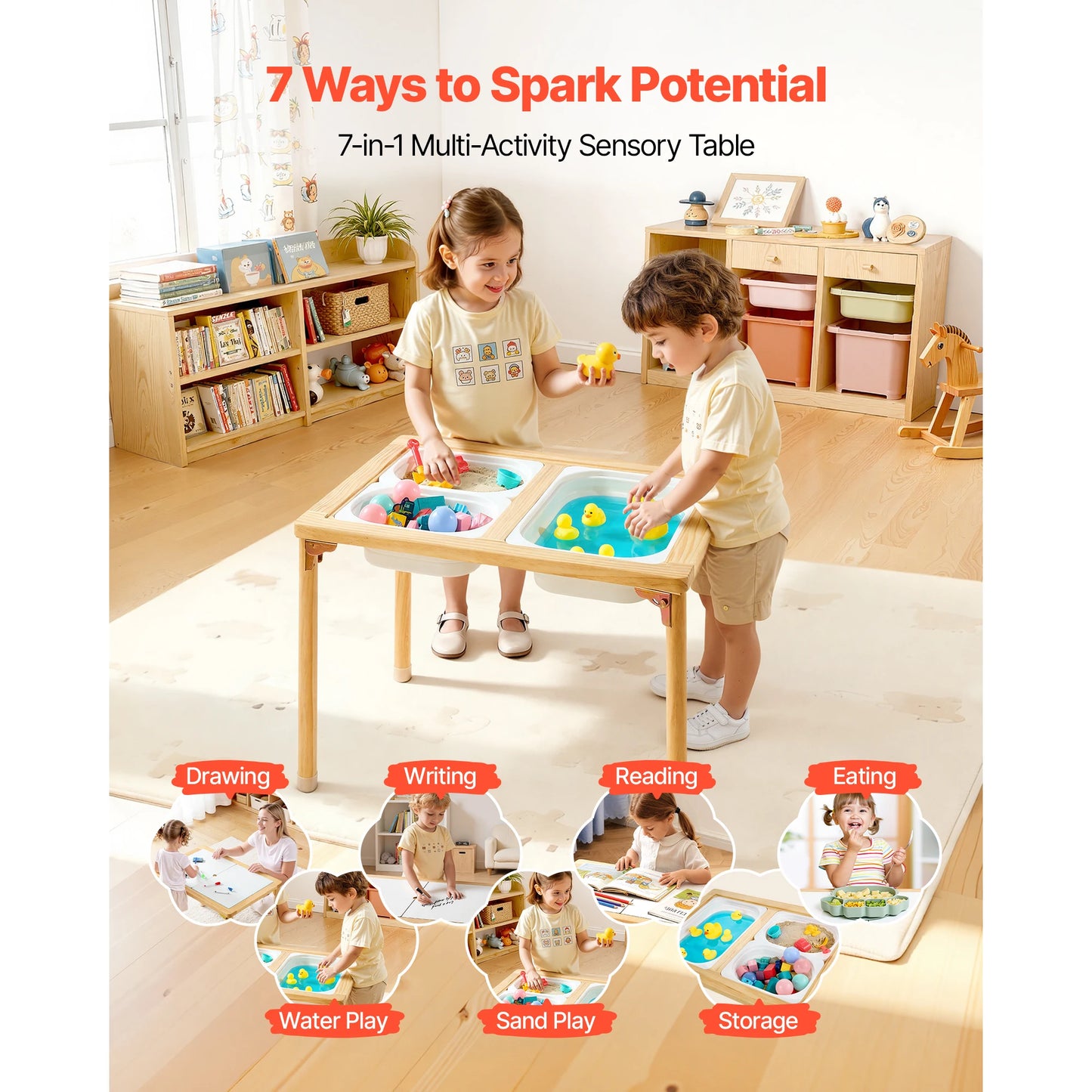 Kids Activity Table with Storage Bins