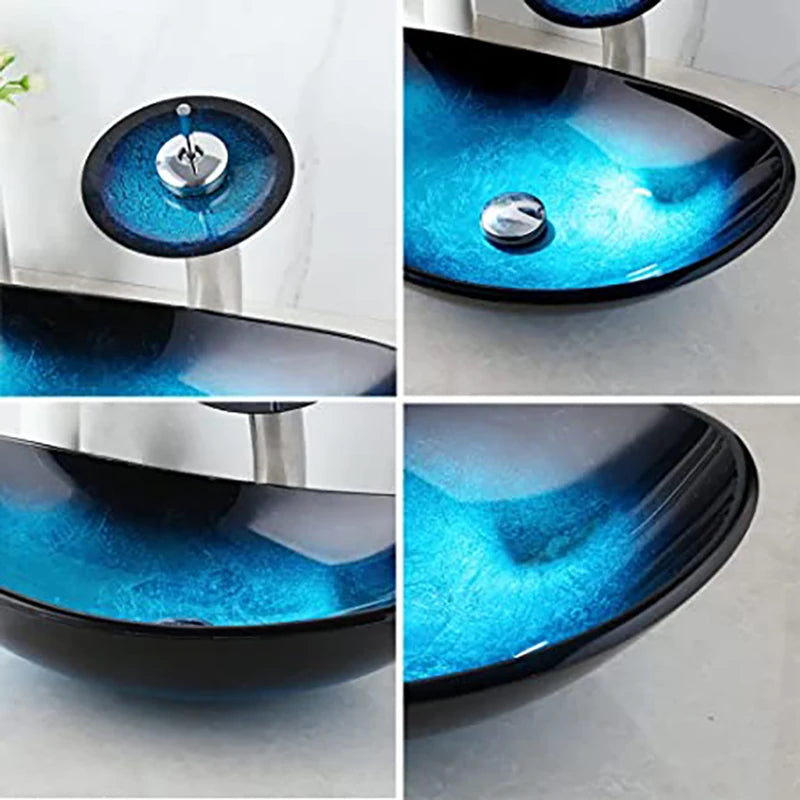 Bathroom Vessel Sink with Waterfall