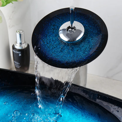 Bathroom Vessel Sink with Waterfall