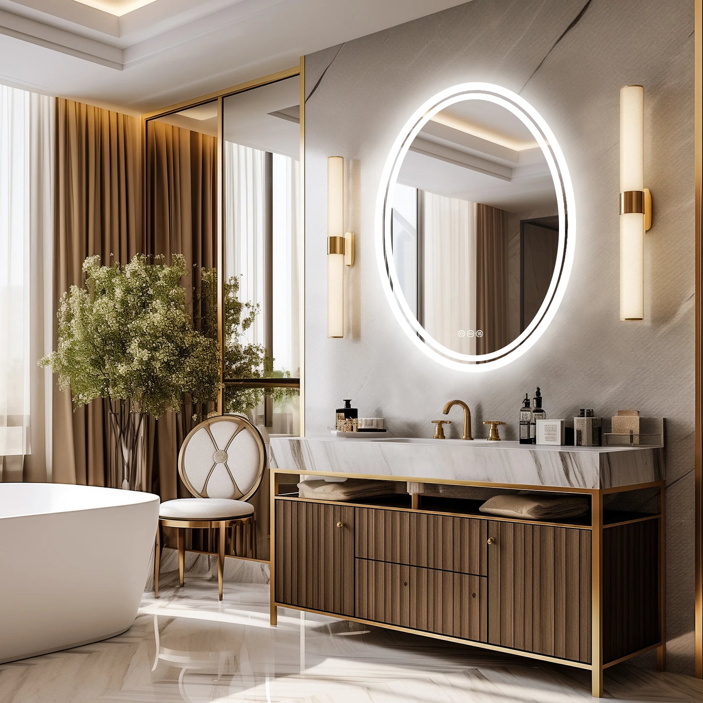 Backlit Round Vanity Mirror