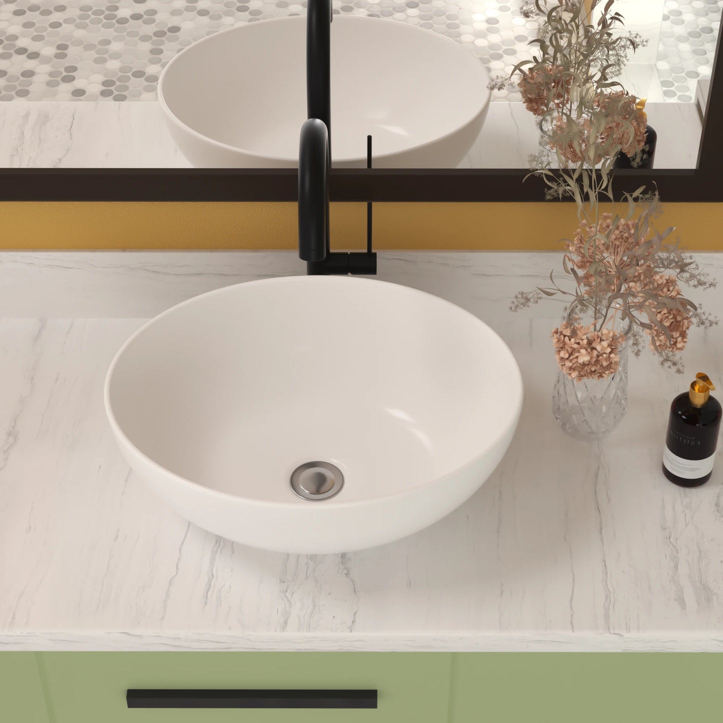 White Ceramic Oval Bathroom Sink