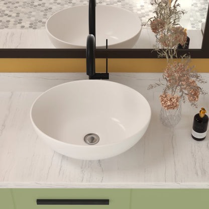 White Ceramic Oval Bathroom Sink