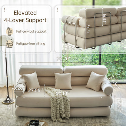 35'' High-Back Floor Couch Bed