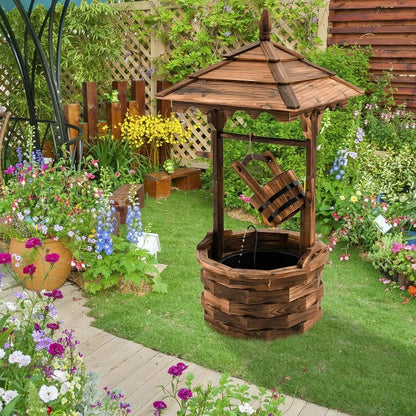 Rustic Wishing Well Fountain