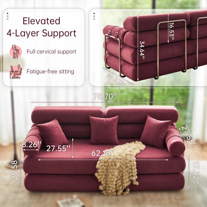 35'' High-Back Floor Couch Bed
