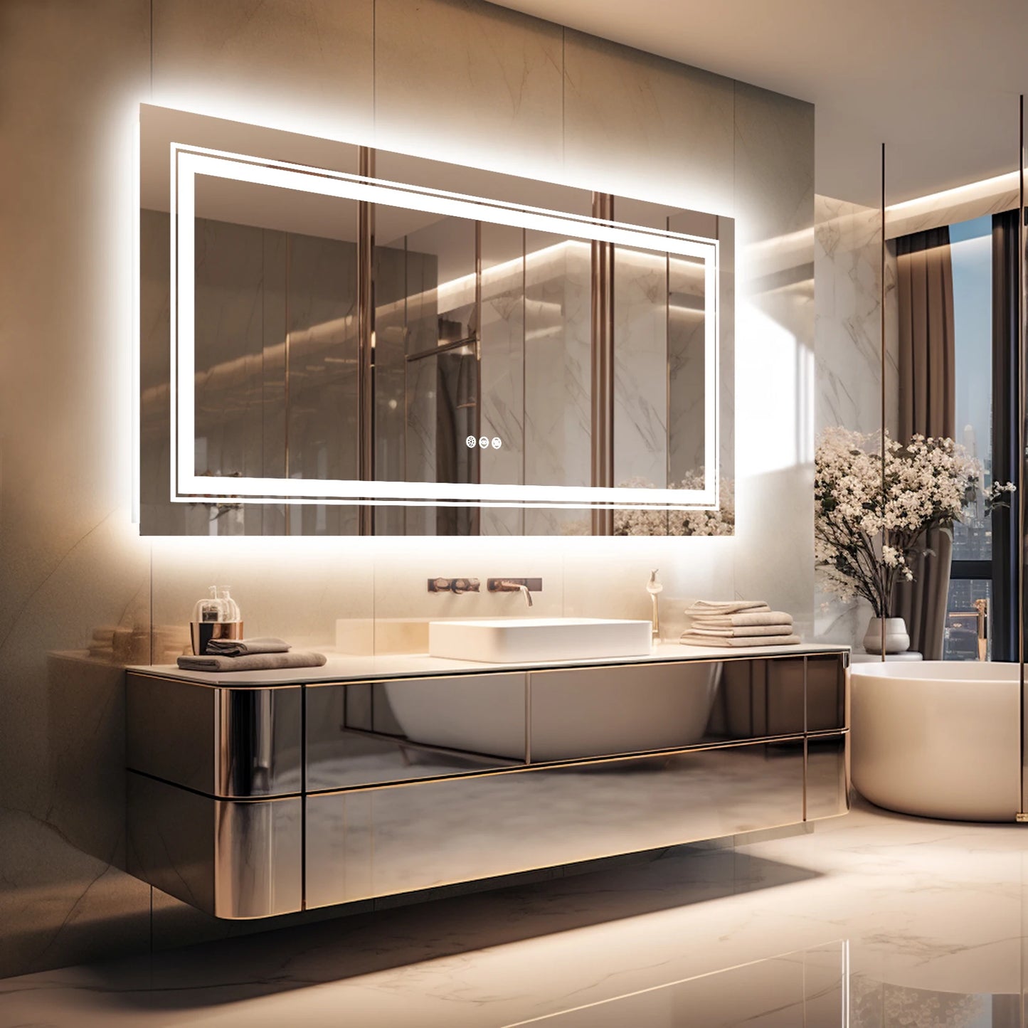Large Rectangle Bathroom Mirror