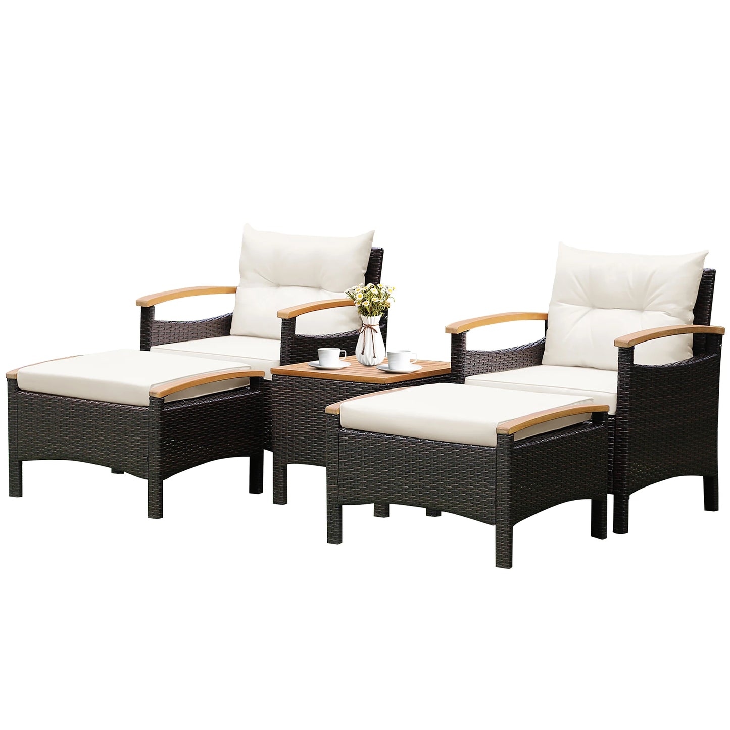 5pc Rattan Patio Furniture Set