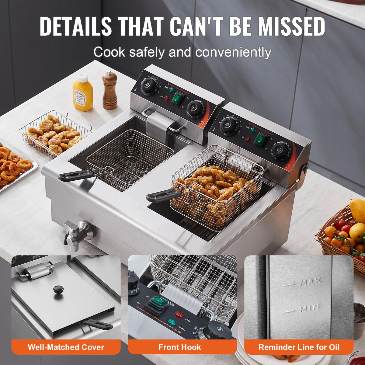 Electric Deep Fryer w/Dual Removable Tanks