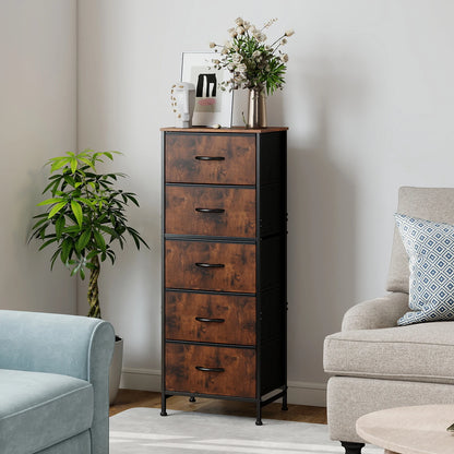 Dresser with 5 Fabric Drawers
