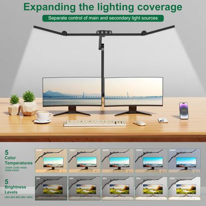 Three-head Desk Lamp, 45-degree Angle Design