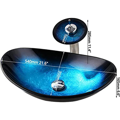 Bathroom Vessel Sink with Waterfall