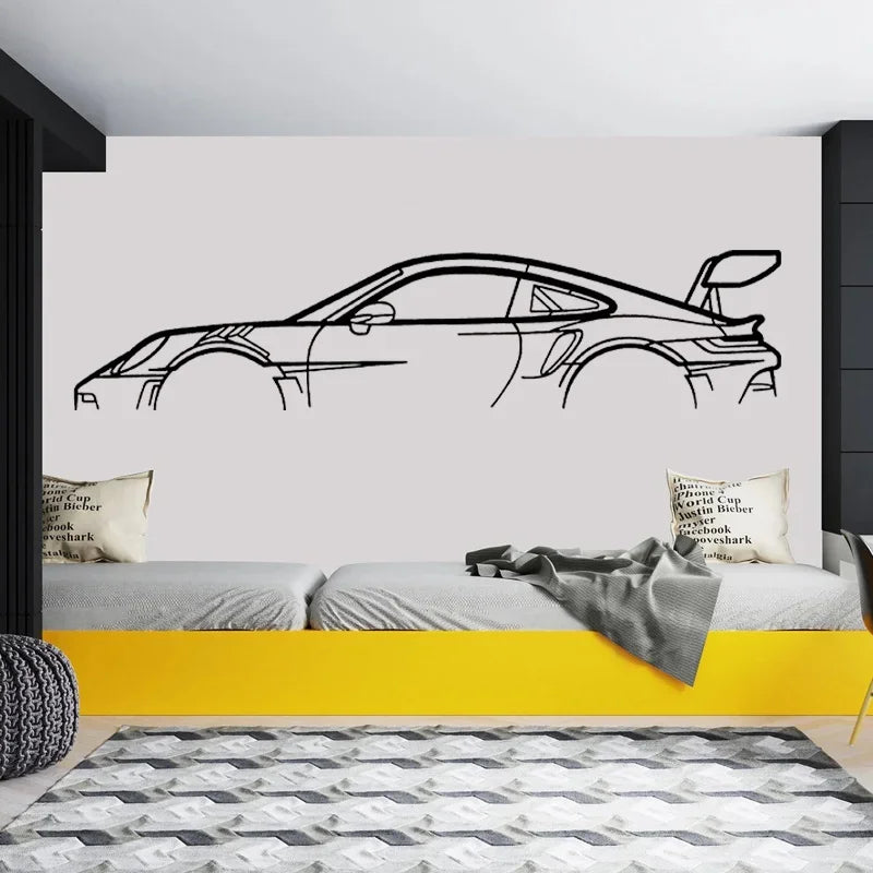 Car Silhouette Wall Art Sticker, Vinyl