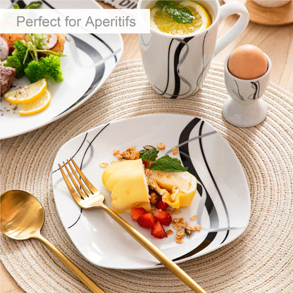 Black Stripe Dinner Plate Combo Set