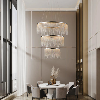 Crystal Chandelier, Dimmable Led Ceiling Lamp