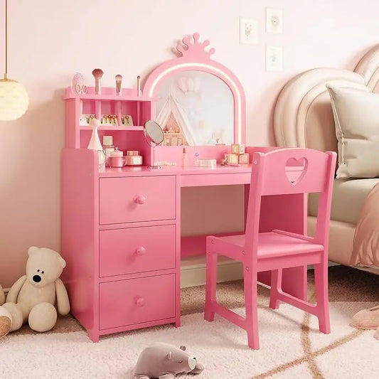 Princess Makeup Vanity Desk & Chair Set