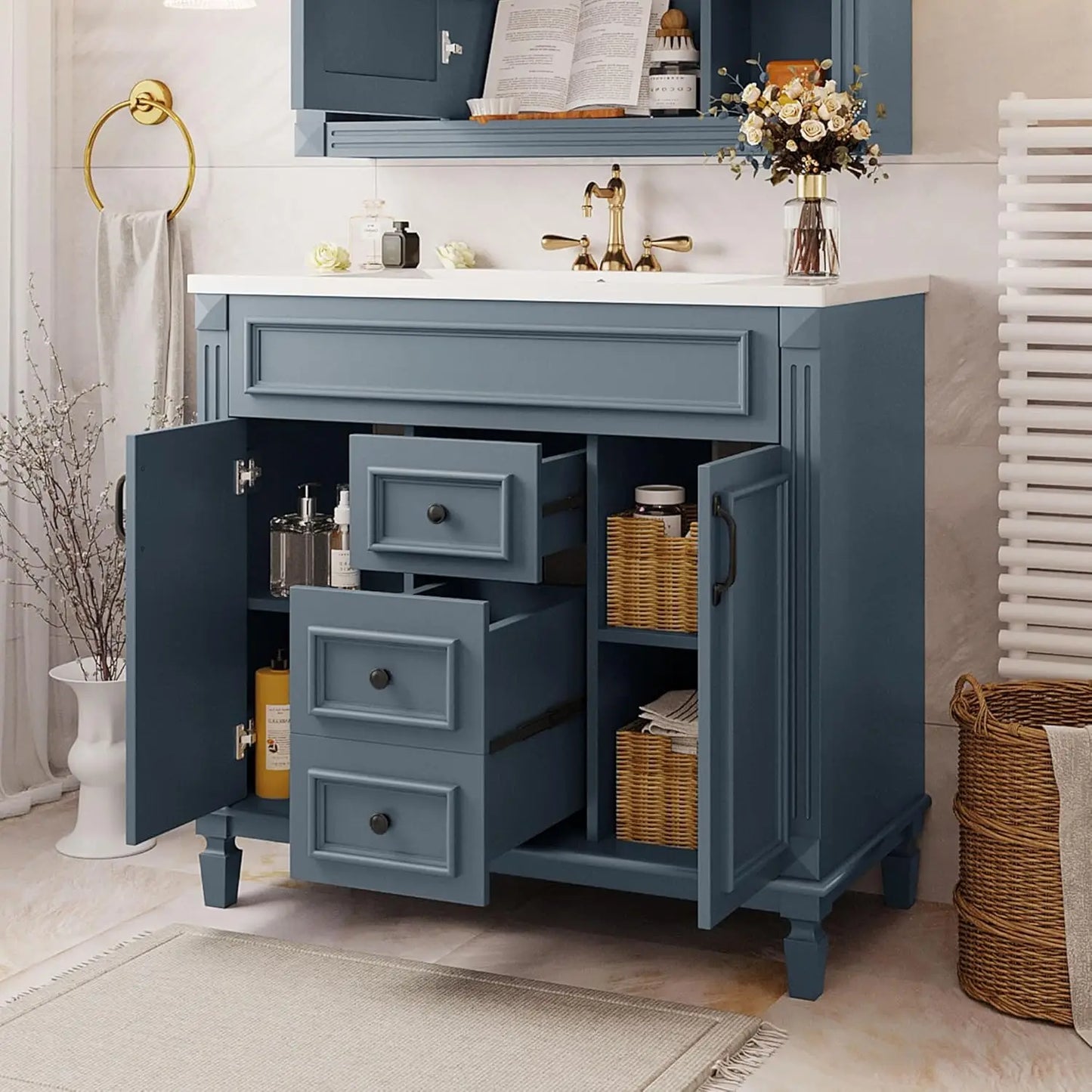 36in Freestanding Bathroom Vanity with Sink