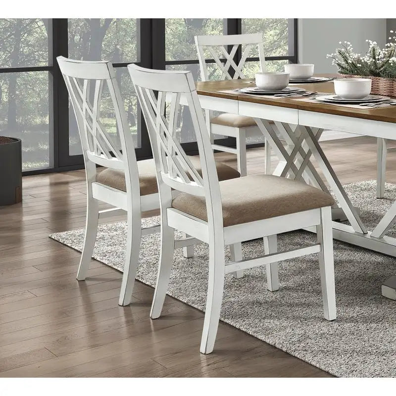 7pc Dining Set with Leaf & Side Chairs