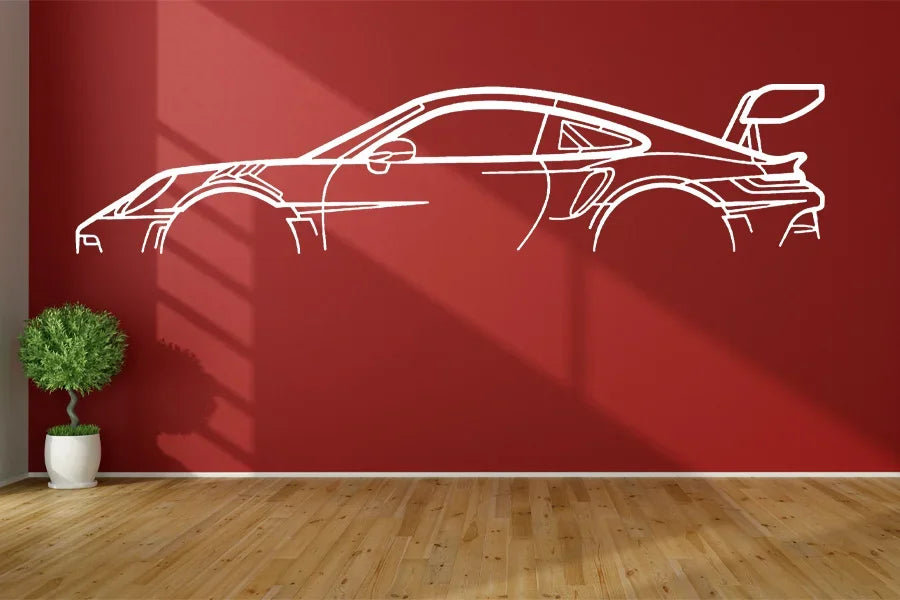 Car Silhouette Wall Art Sticker, Vinyl