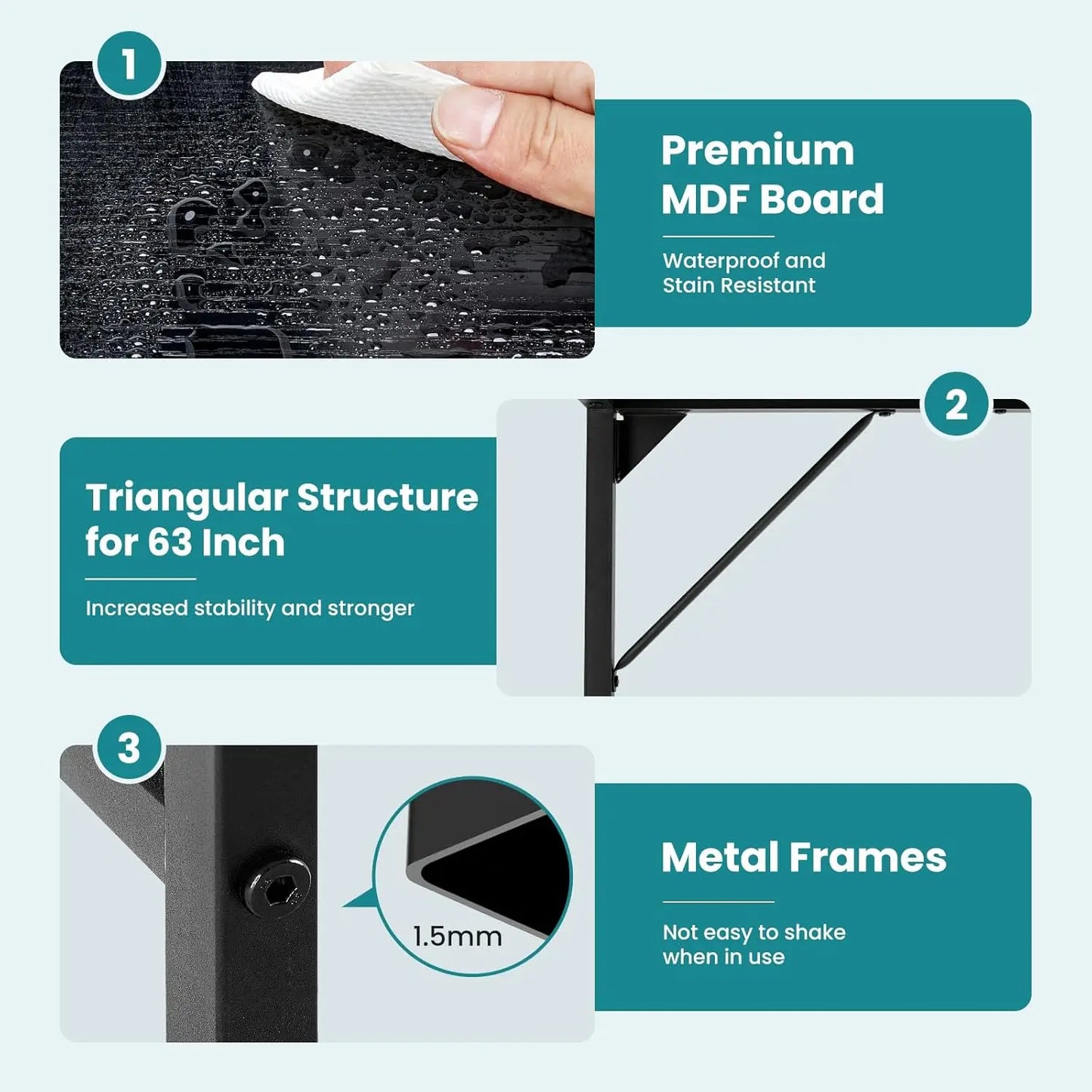 Desk with Storage Bag & Headphone Hook