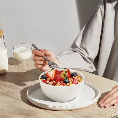 Set of 8 Premium White Ceramic Bowls