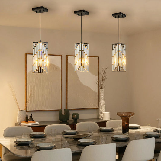Hanging Ceiling Lamp with Crystal Prism Design