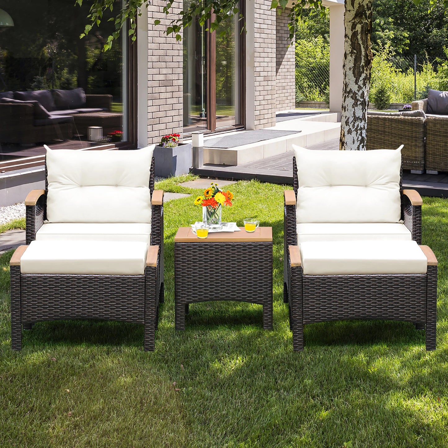 5pc Rattan Patio Furniture Set