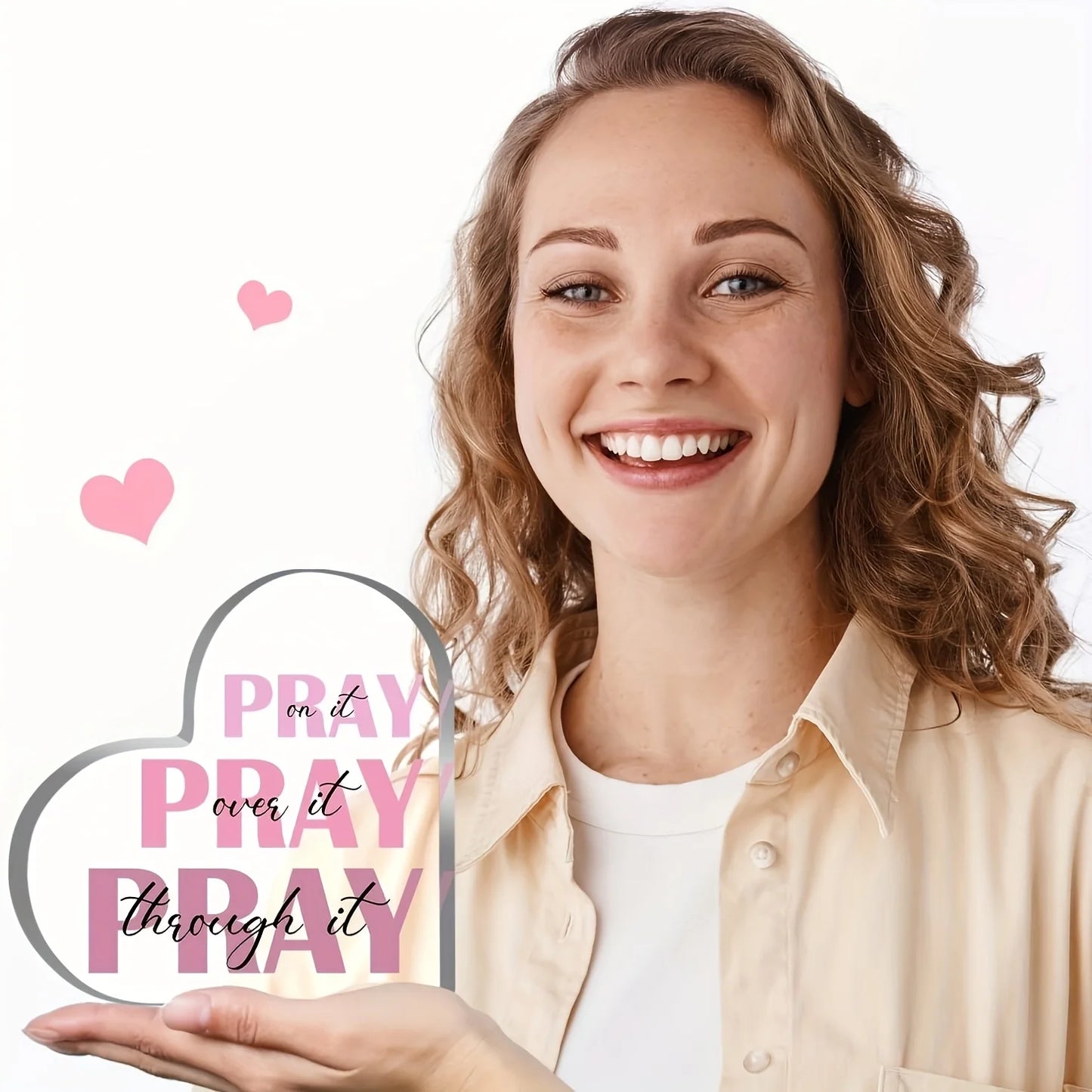Heart-Shaped Acrylic Prayer Decor