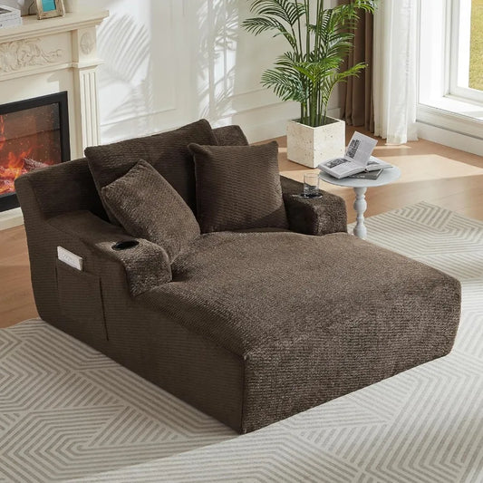 Modern Lounge Sleeper Sofa with Magazine Holder